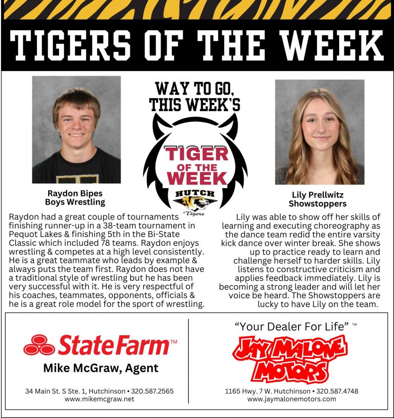 Bipes, Prellwitz are Tigers of the Week